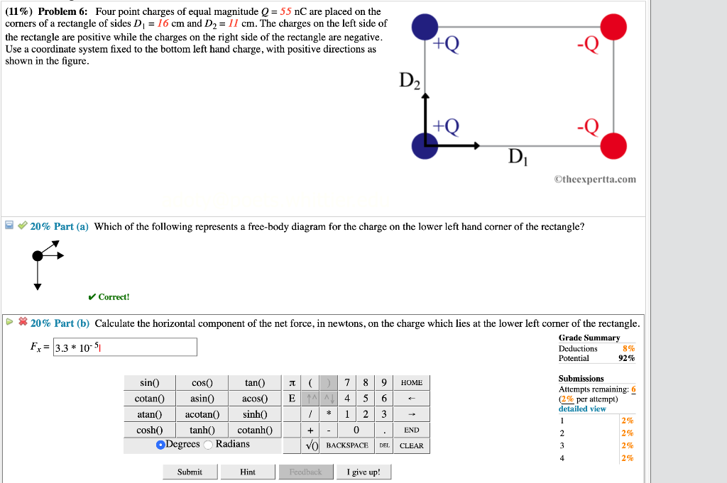 solved-11-problem-6-four-point-charges-of-equal-chegg