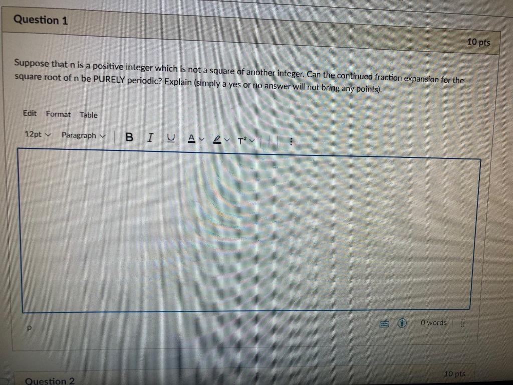 Solved Question 1 10 pts Suppose that n is a positive | Chegg.com