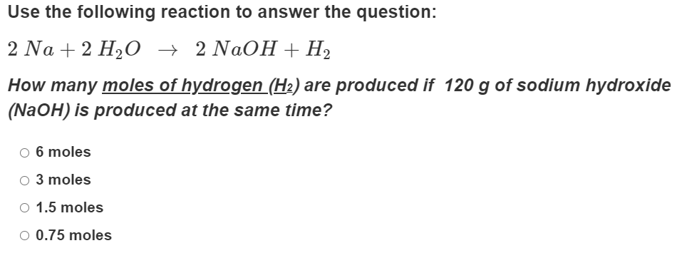 Solved Use The Following Reaction To Answer The Question Chegg Com