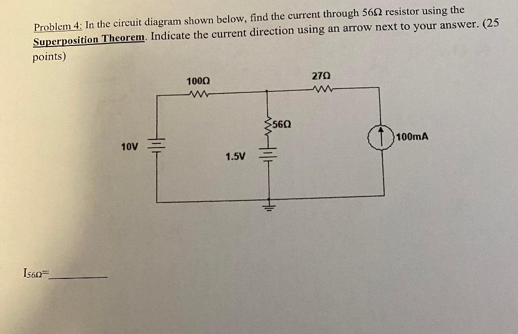 Solved Problem 4: In the circuit diagram shown below, find | Chegg.com