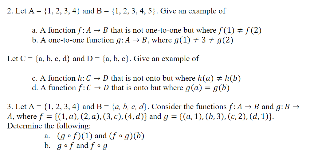 Solved 2. Let A = {1, 2, 3, 4} And B = {1, 2, 3, 4, 5). Give | Chegg.com