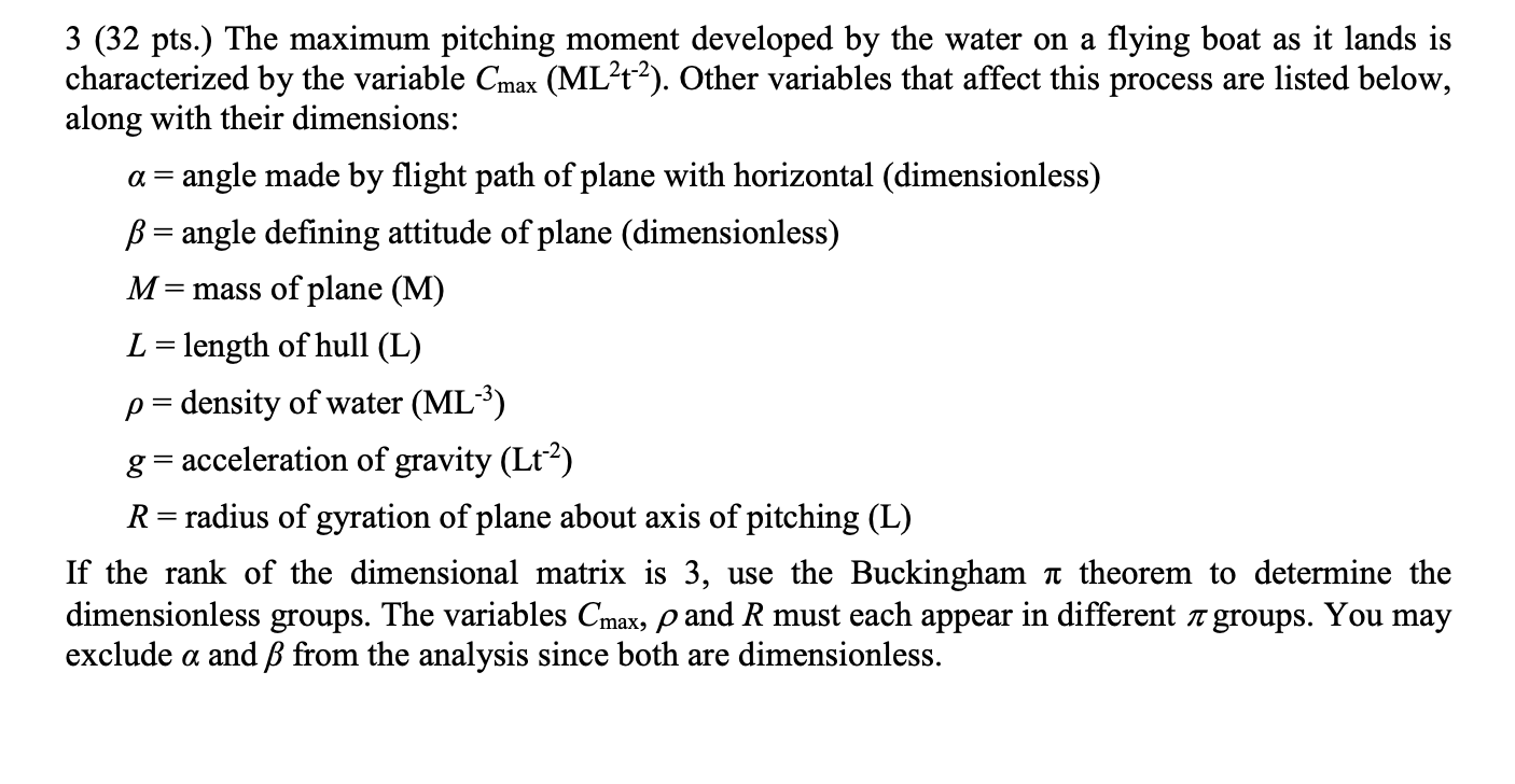 Solved 3 (32 pts.) The maximum pitching moment developed by | Chegg.com
