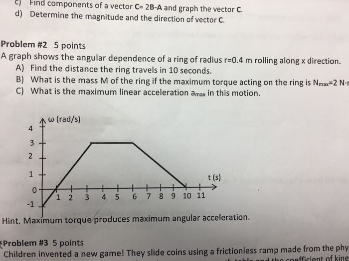 Solved Hind components of a vector C 2B-A and graph the | Chegg.com
