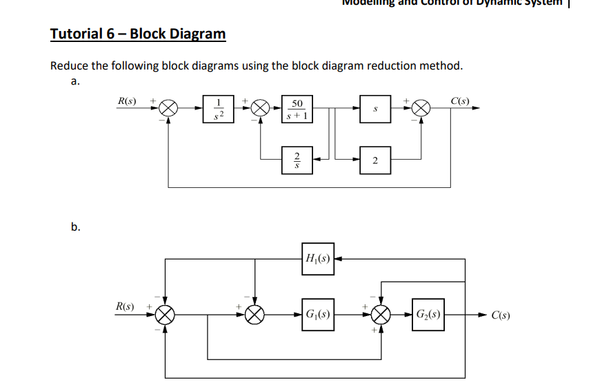 Solved Reduce The Following Block Diagrams Using The Block | Chegg.com