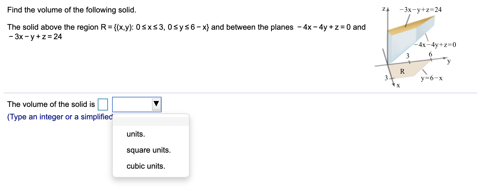 Solved Find the volume of the following solid. z z=3 exy