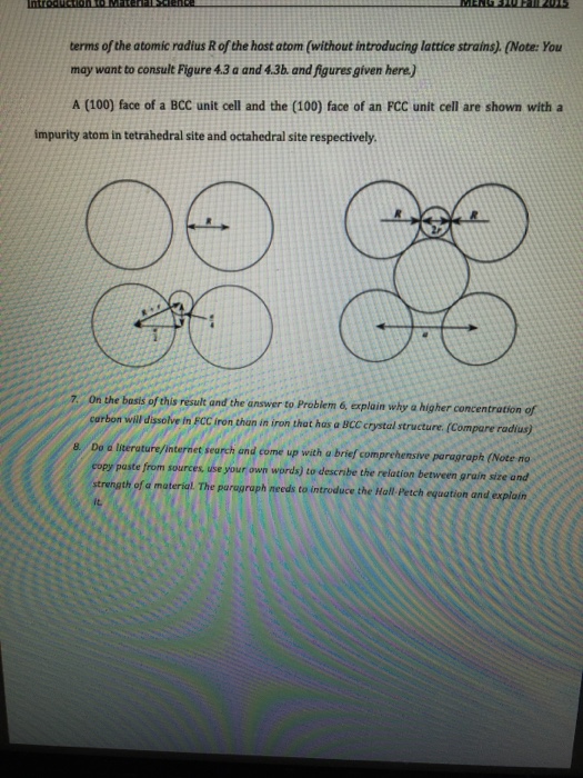 A (100) face of a BCC unit cell and the (100) face of | Chegg.com