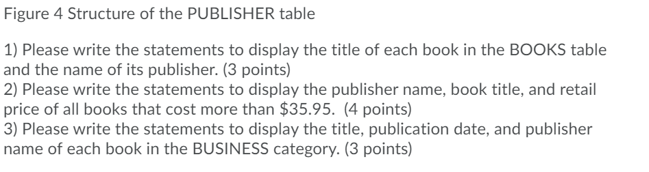 Solved Please write the required SQL statements based upon | Chegg.com