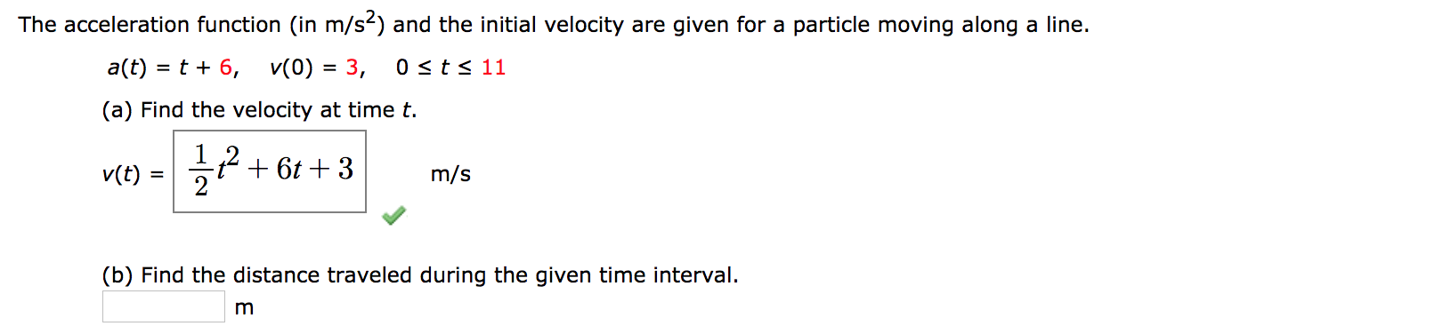 Solved The acceleration function (in m/s) and the initial | Chegg.com
