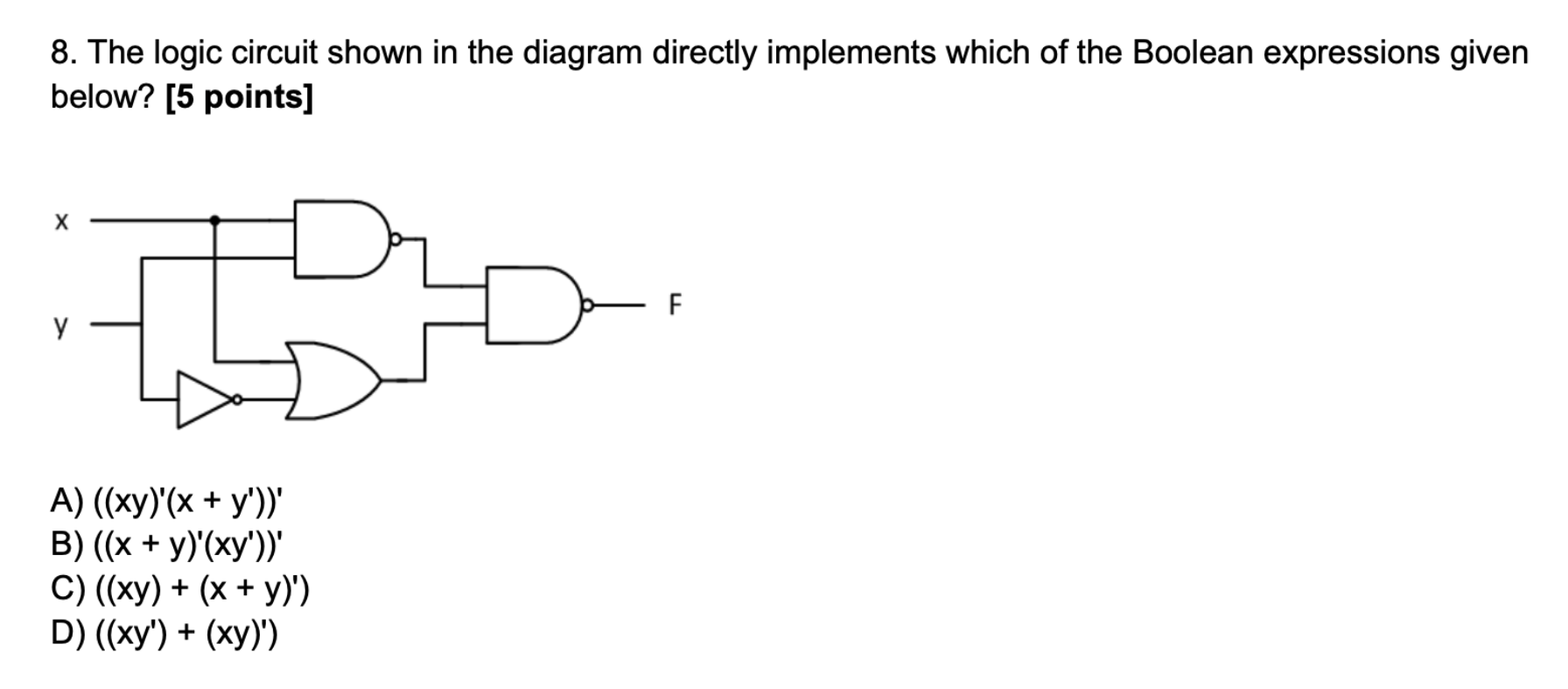 Solved 8. The Logic Circuit Shown In The Diagram Directly | Chegg.com