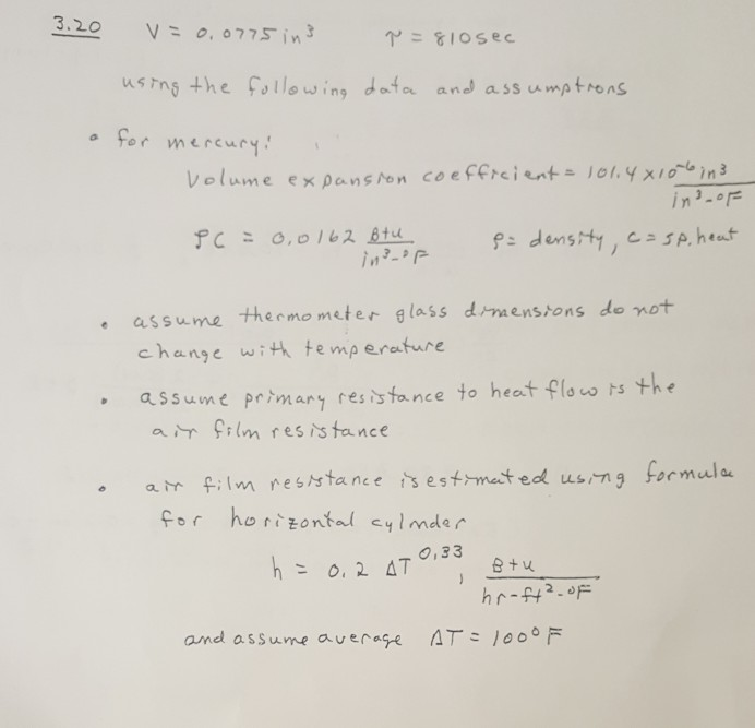 Solved 3.20 A mercury thermometer has a capillary tube of
