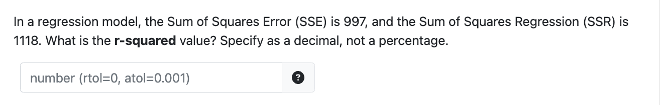 Solved In a regression model, the Sum of Squares Error (SSE) | Chegg.com