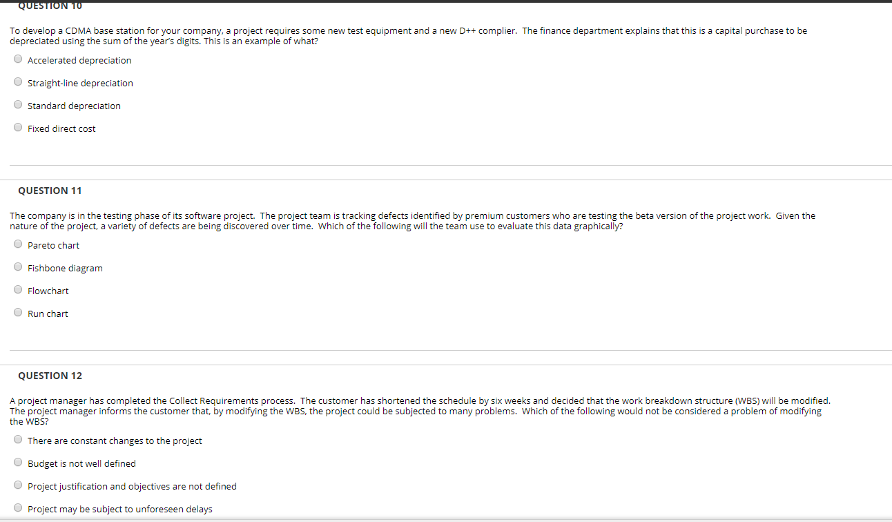 Solved QUESTION 7 The project manager is creating an | Chegg.com