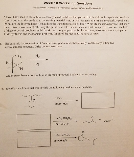 Solved Week 10 Workshop Questions Key concepts synthesis, | Chegg.com