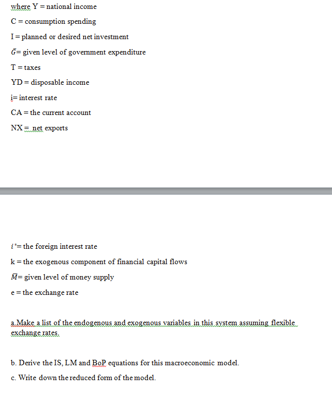 2 Consider The Following Macroeconomic Model Nat Chegg Com