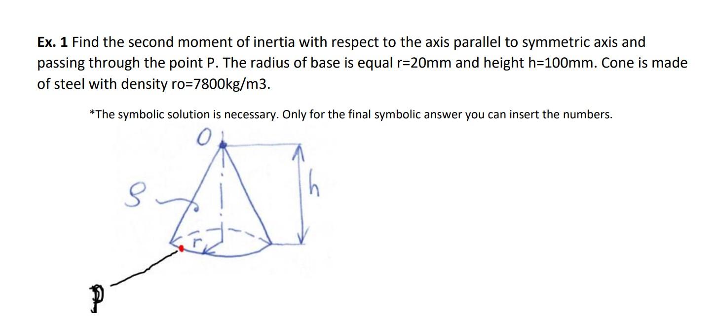 Solved Ex. 1 Find the second moment of inertia with respect | Chegg.com