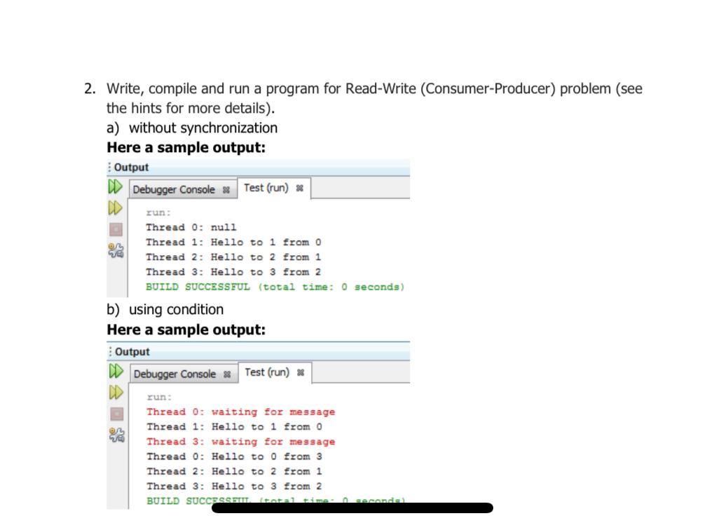 Solved 2. Write, compile and run a program for Read-Write | Chegg.com