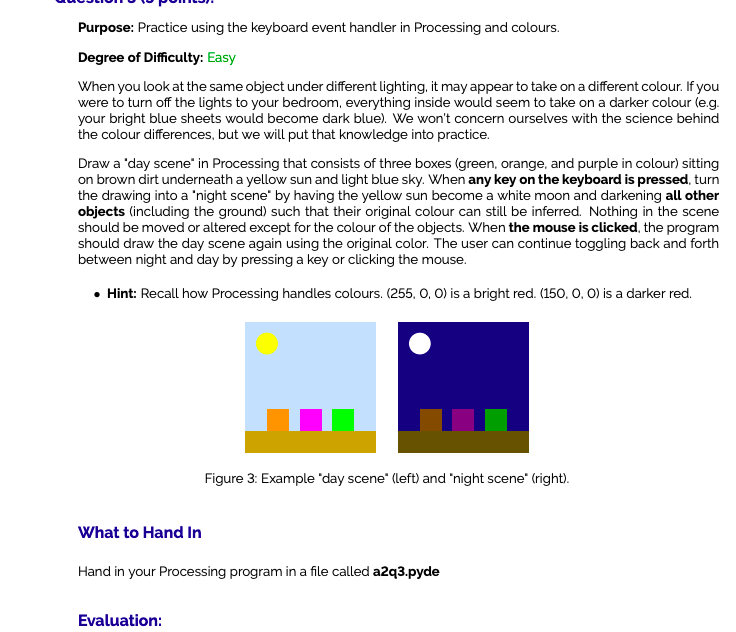 UUUULIOMU POMILJ. Purpose: Practice using the keyboard event handler in Processing and colours. Degree of Difficulty: Easy Wh