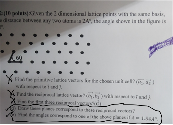Solved 2:(10 points):Given the 2 dimensional lattice points | Chegg.com