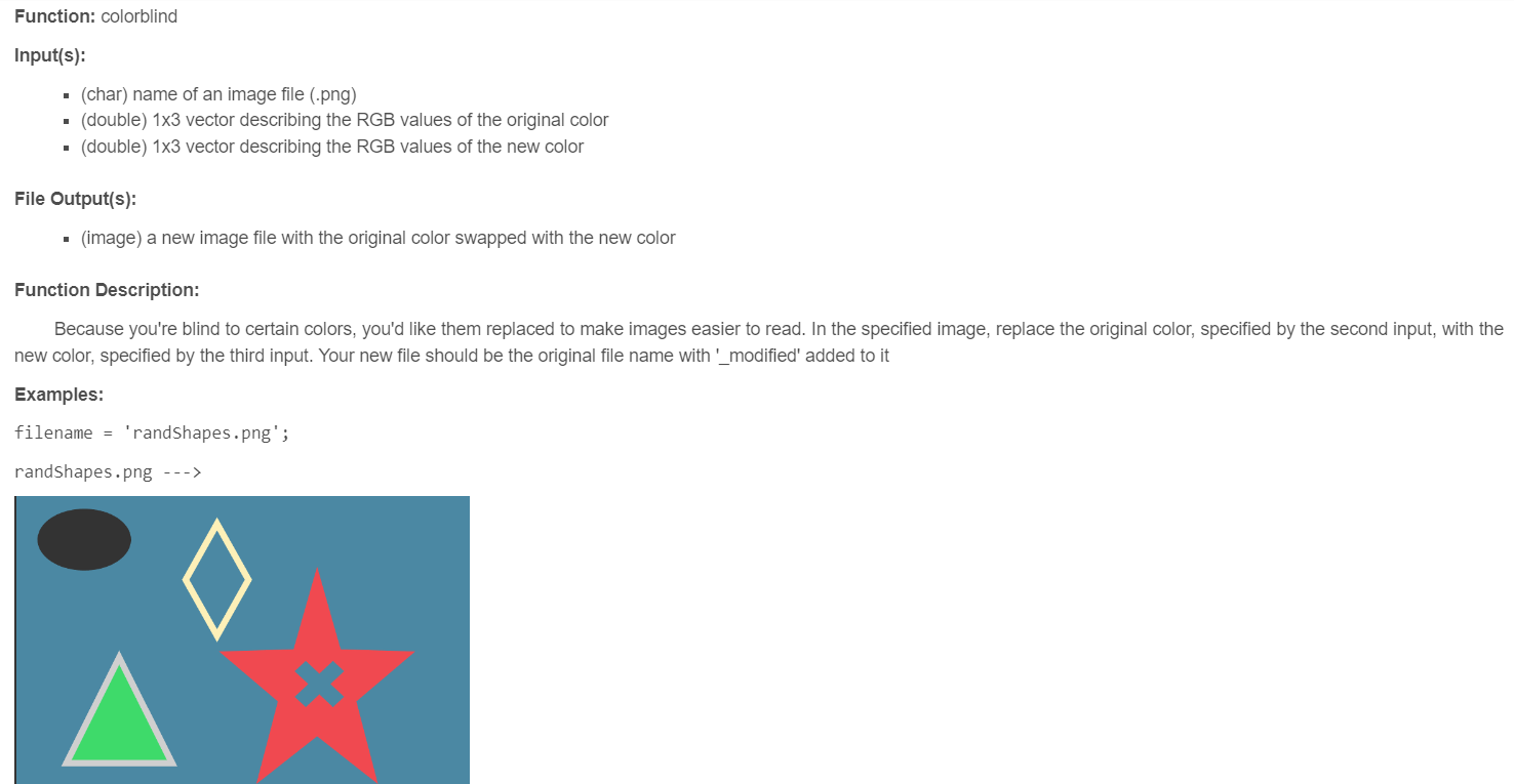 Solved Function: colorblind Input(s): - (char) name of an | Chegg.com