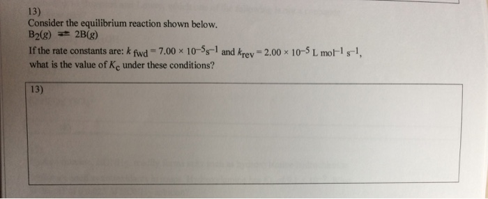 Solved Consider The Equilibrium Reaction Shown Below. B_2 | Chegg.com