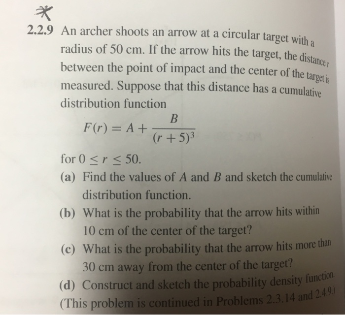 Solved H.14 Consider again the archery problem discussed in | Chegg.com