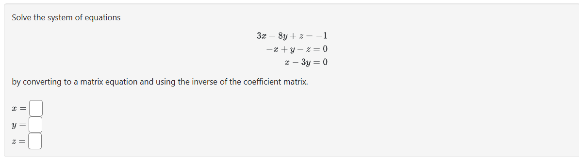 Solved Solve The System Of Equations