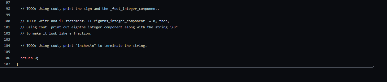 Solved Need code on C++, but test on Ubuntu Decimal Feet to | Chegg.com