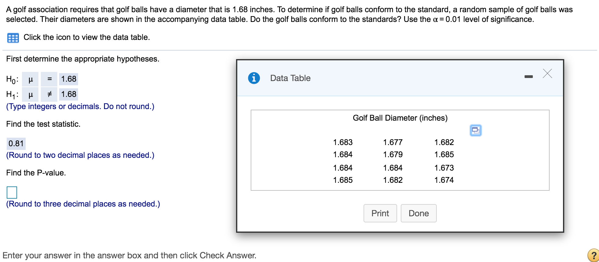 Solved A golf association requires that golf balls have a