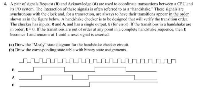 Solved A pair of signals Request (R) and Acknowledge (A) are | Chegg.com