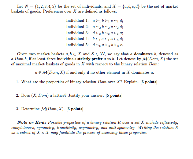 Solved Let \\( N=\\{1,2,3,4,5\\} \\) Be The Set Of | Chegg.com