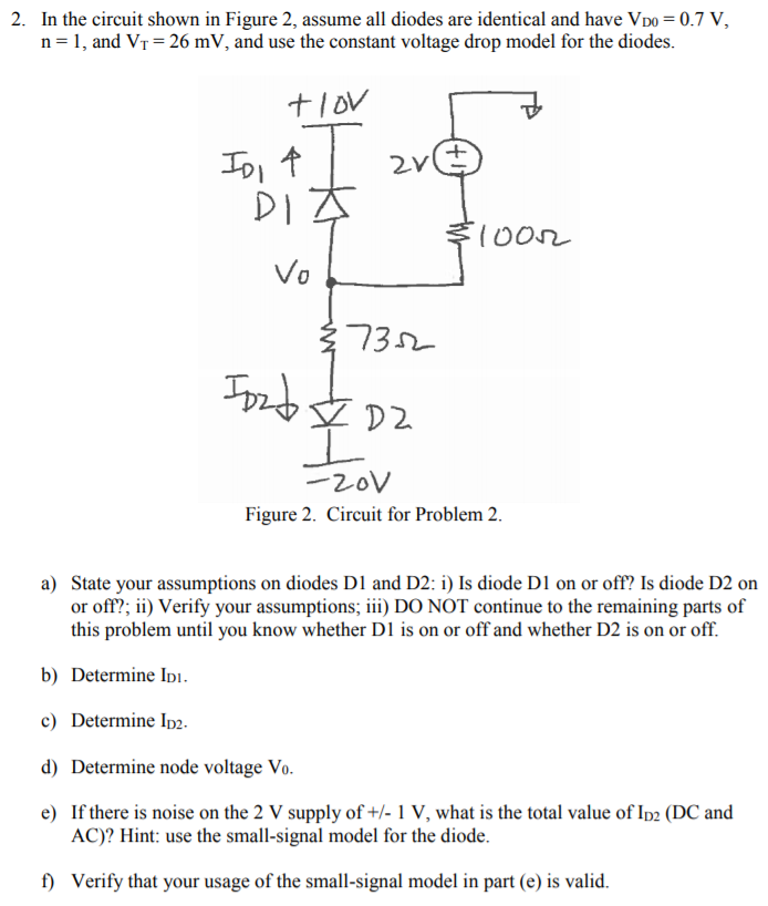 Solved 2. In The Circuit Shown In Figure 2, Assume All | Chegg.com