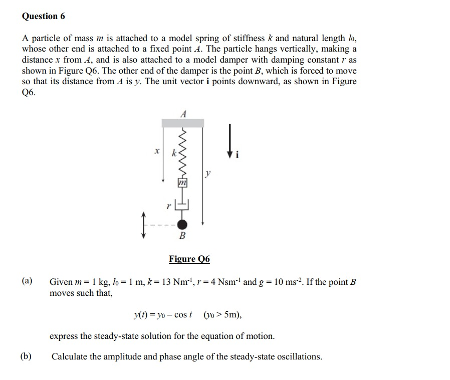 Solved Question 6 A particle of mass m is attached to a | Chegg.com