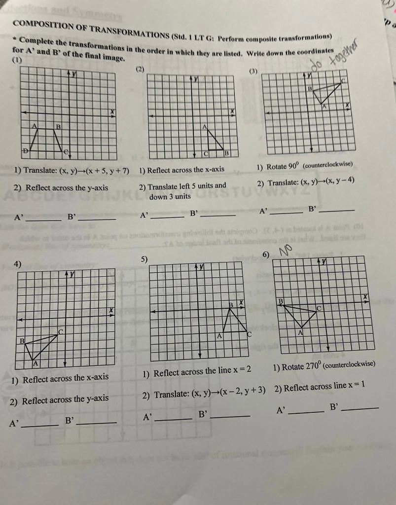 Solved COMPOSITION OF TRANSFORMATIONS (Std. 1 LT G: Perform | Chegg.com