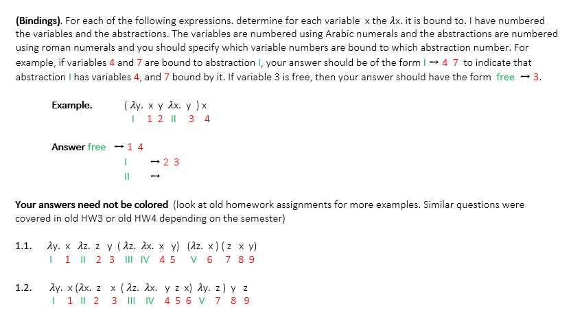 Solved (Bindings). For each of the following expressions. | Chegg.com
