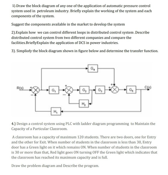 Solved 1).Draw the block diagram of any one of the | Chegg.com
