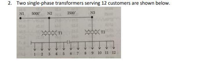 Solved 2. Two Single-phase Transformers Serving 12 Customers | Chegg.com