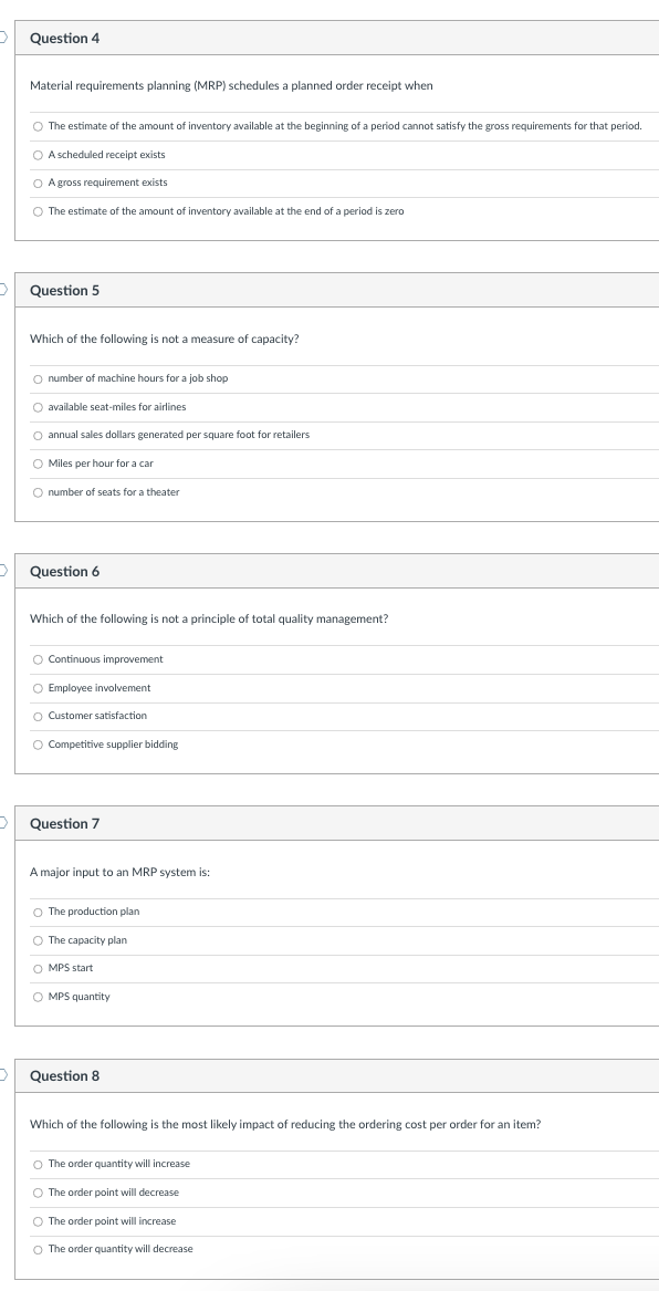 Solved Material requirements planning (MRP) schedules a | Chegg.com