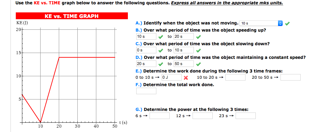 Use the KE vs. TIME graph below to answer the | Chegg.com