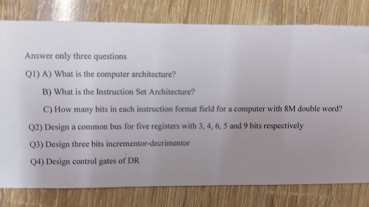 Solved Answer only three questions Q1) A) What is the | Chegg.com