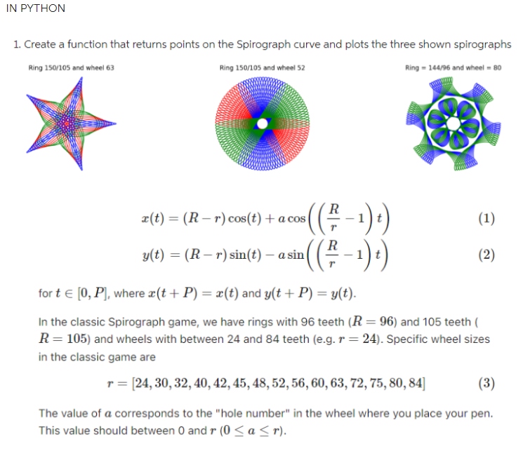 Solved 1. Create a function that returns points on the | Chegg.com