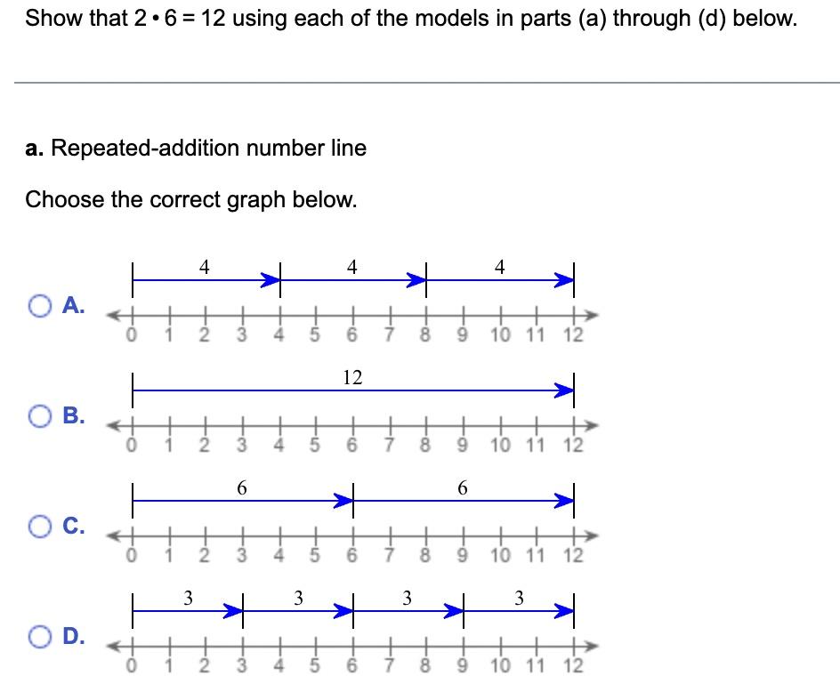 Solved Show that 2⋅6=12 using each of the models in parts | Chegg.com