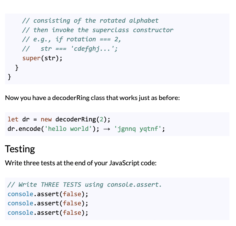 Solved Exercise 1: decoder class You will write a decoder | Chegg.com