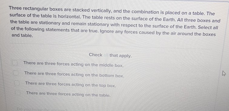 Solved Three rectangular boxes are stacked vertically, and | Chegg.com