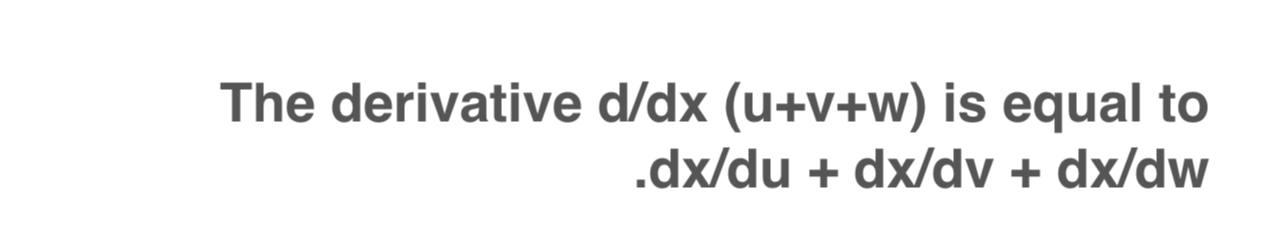 Solved The derivative d/dx (u+v+w) is equal to .dx/du + | Chegg.com