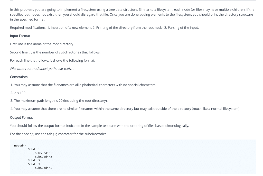 Solved In this problem, you are going to implement a | Chegg.com