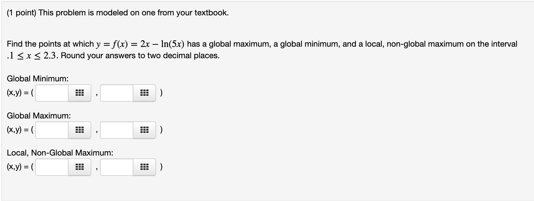 Solved (1 point) This problem is modeled on one from your | Chegg.com