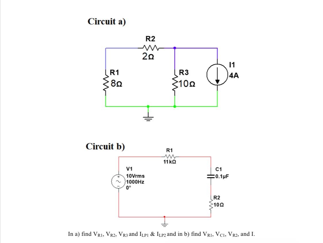Solved Circuit A) Circl In Find VR1,VR2,VR3 And ILP1&ILP2 