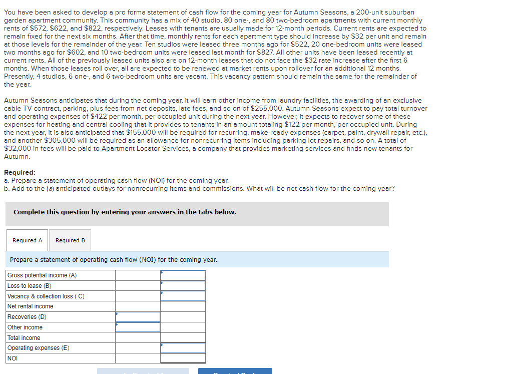 You have been asked to develop a pro forma statement | Chegg.com