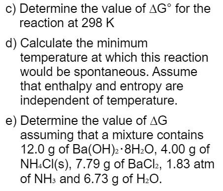 Solved Consider the following reaction at 25∘C : | Chegg.com