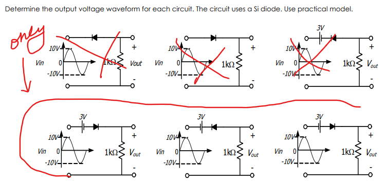Solved Determine the output voltage waveform for each | Chegg.com